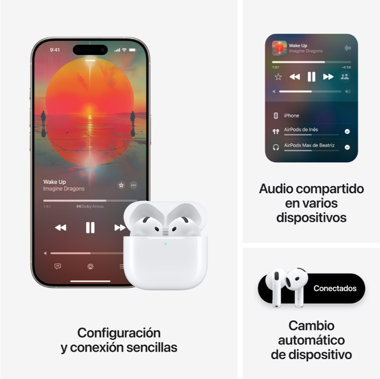 Apple AirPods 4 original con cancelación activa de ruido Mayor enfoque, menor distracciones