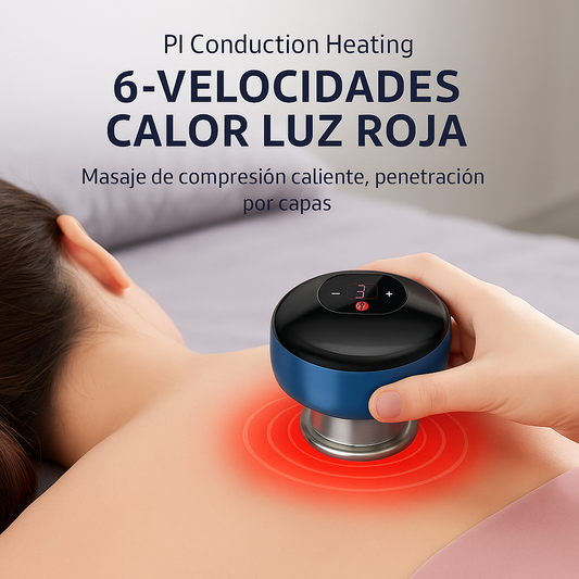Ventosa  con luz  infrarroja, alivio del dolor y recuperación muscular.
