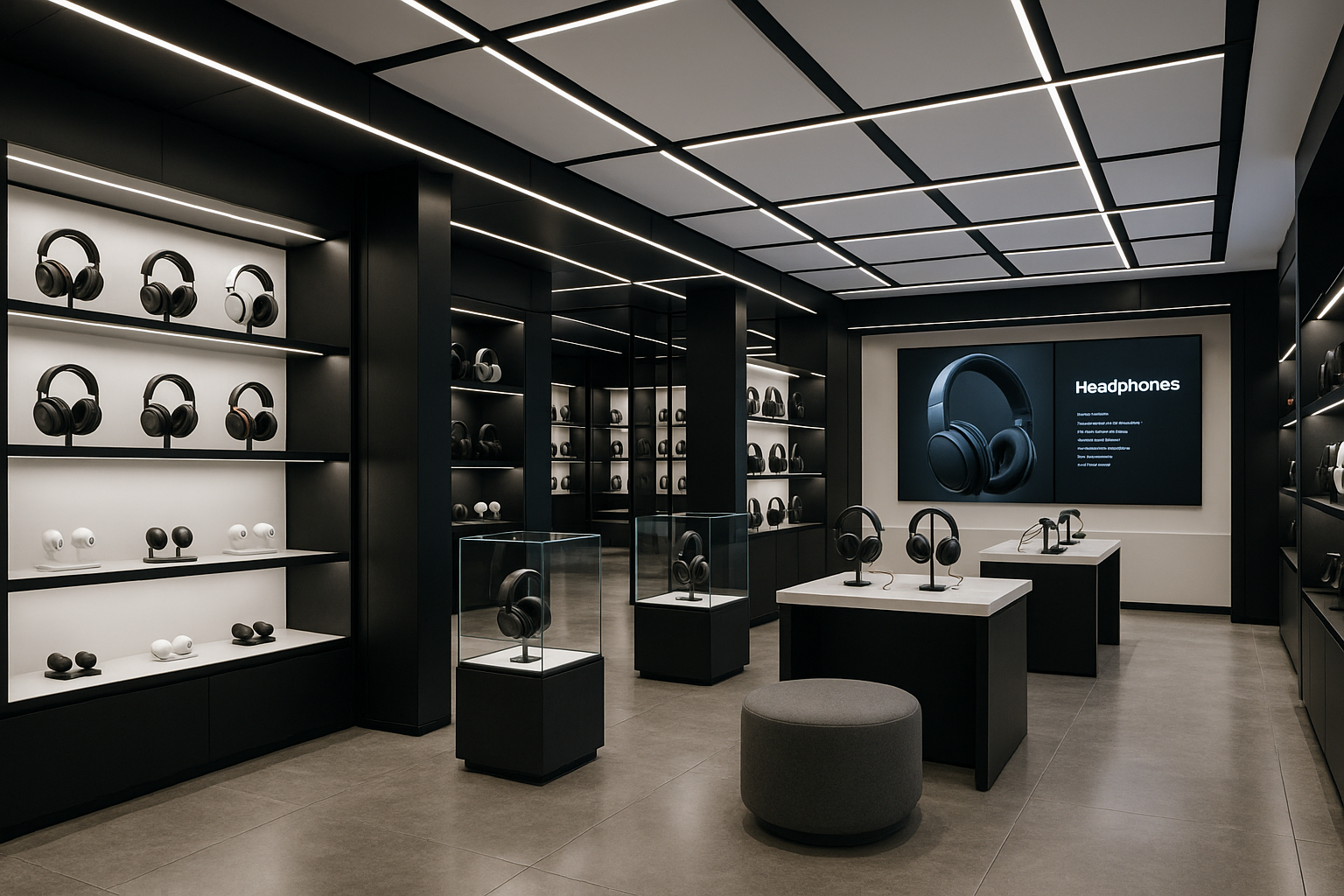 tienda de audifonos elegante y inovadora 